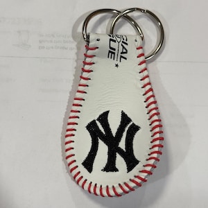 New York Yankees Leather Baseball Keychain