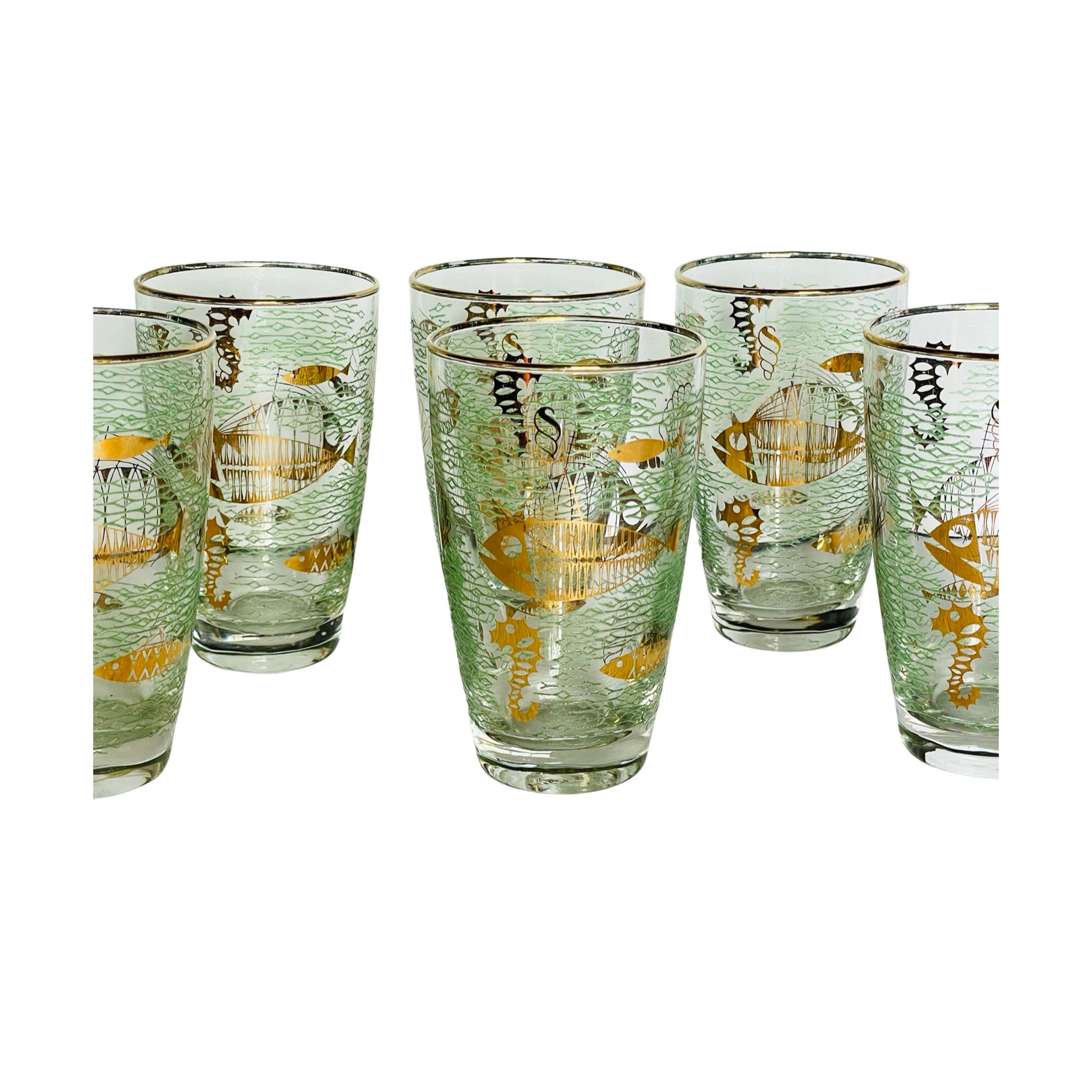 Vintage Libbey Glassware Marine Life Cocktail Glasses in the