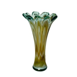 Vintage Art Glass Caramel Brown Modern Vase 11"