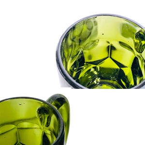 Midcentury Anchor Hocking Georgian Green Glass Mugs - Set of 6 bild 8