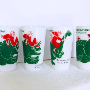 Vintage Hazel Atlas Tumblers Mother Bay State Oil - Sinclair Oil