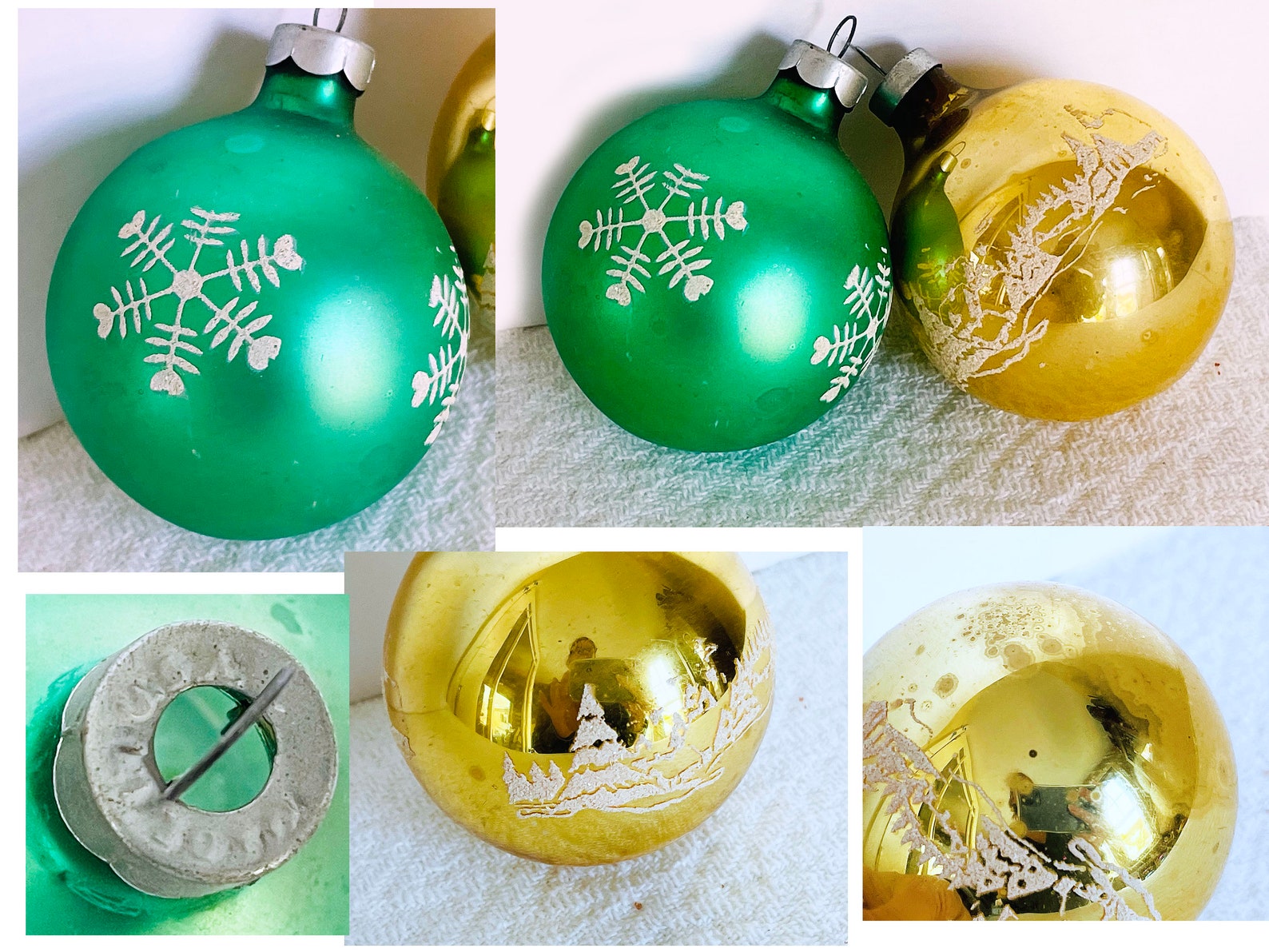 Vintage Blown Glass Christmas Ornaments Made in USA Set of Etsy