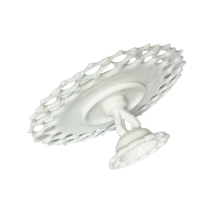 Vintage Westmoreland Doric Open Lace Edge Milk Glass Cake Stand