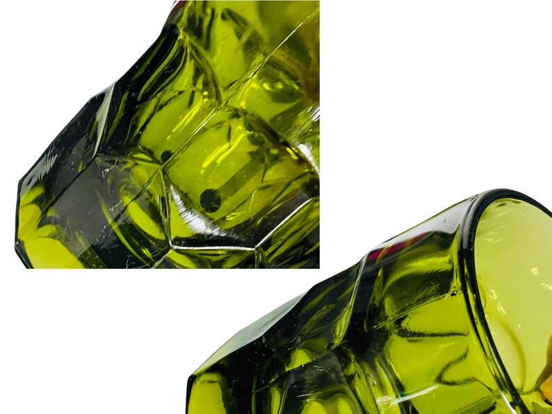 Midcentury Anchor Hocking Georgian Green Glass Mugs - Set of 6 bild 9