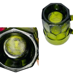 Midcentury Anchor Hocking Georgian Green Glass Mugs - Set of 6 bild 6