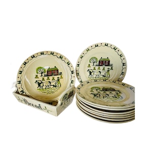 Vintage Homestead Provincial Poppytrail Metlox California Mixed Pieces Dinner Plates Serving Bowl Bread Basket