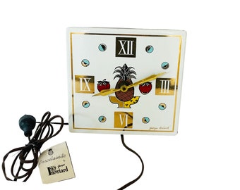 MidCentury Georges Briard Enamel Fruit Ambrosia Kitchen Poole Time Solay Wall Clock