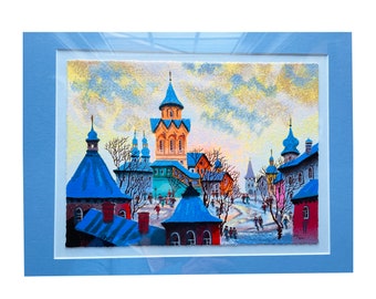 Anatole Krasnyansky 'Yellow Evening - Russia' Serigraph Signed Limited Edition Framed Artwork Original 2001