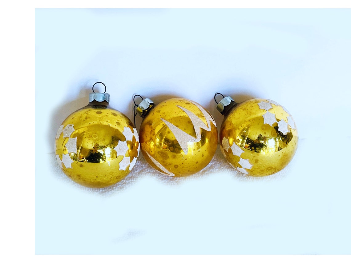 Vintage Blown Glass Christmas Ornaments Made in USA Set of Etsy