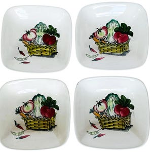 Vintage B&M Ironstone Bowls Fruit Motif Japan - Set of 4