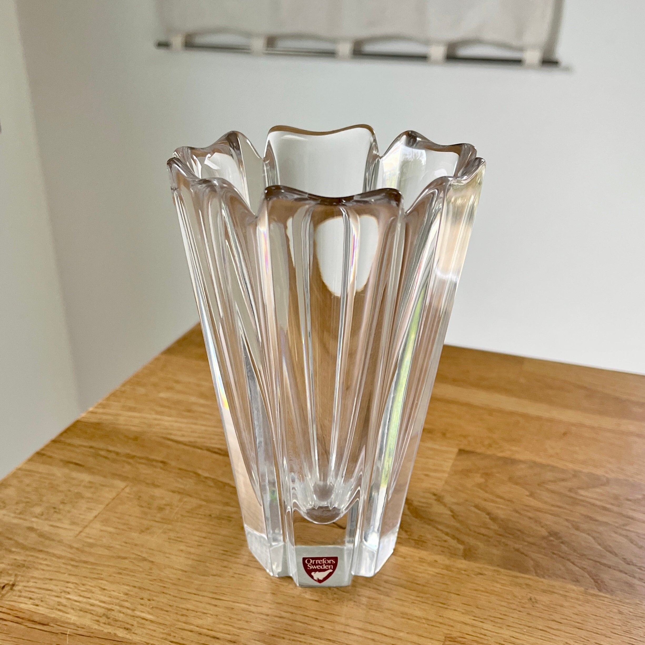 Vintage Orrefors Corona Crystal Vase - Etsy