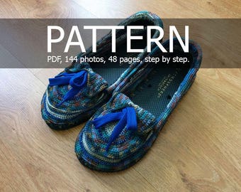 Crochet Moccasins on flipflops soles Pattern