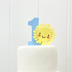 Sunshine 1st Birthday Cake Topper.  First Trip Around The Sun Birthday Cake Centerpiece.  Sunshine Theme For Cake Smash Photoshoot