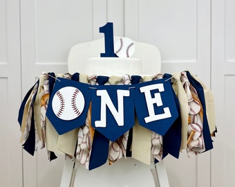 Baseball 1st Birthday Boy High Chair Bunting Banner,  Rookie of the Year Birthday Party Decor, Sports First Birthday Smash Cake Sign