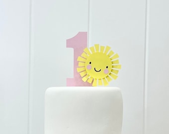 Sunshine 1st Birthday Cake Topper: Smash Cake Party Decor