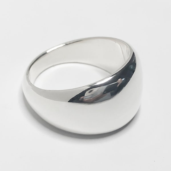 Anillo de plata de ley, anillo de plata de banda ancha, regalo del día de la madre