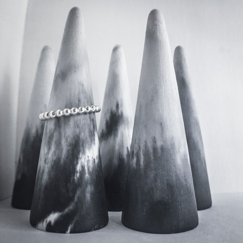 Concrete ring holder Ring holder Jewelry holder Ring cone set of three Marbled Ring Holder Jewelry display gift under 50 dollars