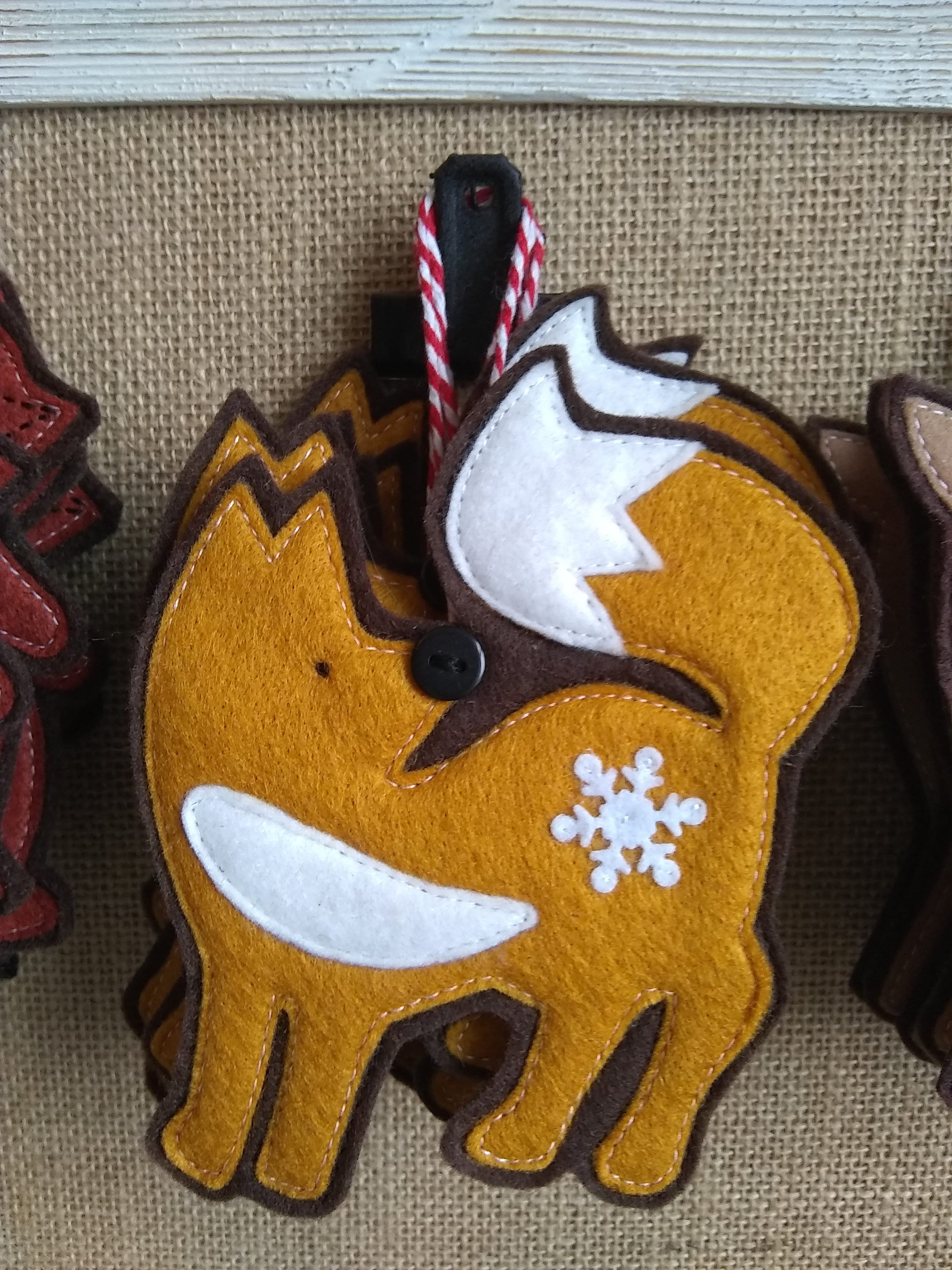 Felt Fox Christmas decoration Handmade  Etsy