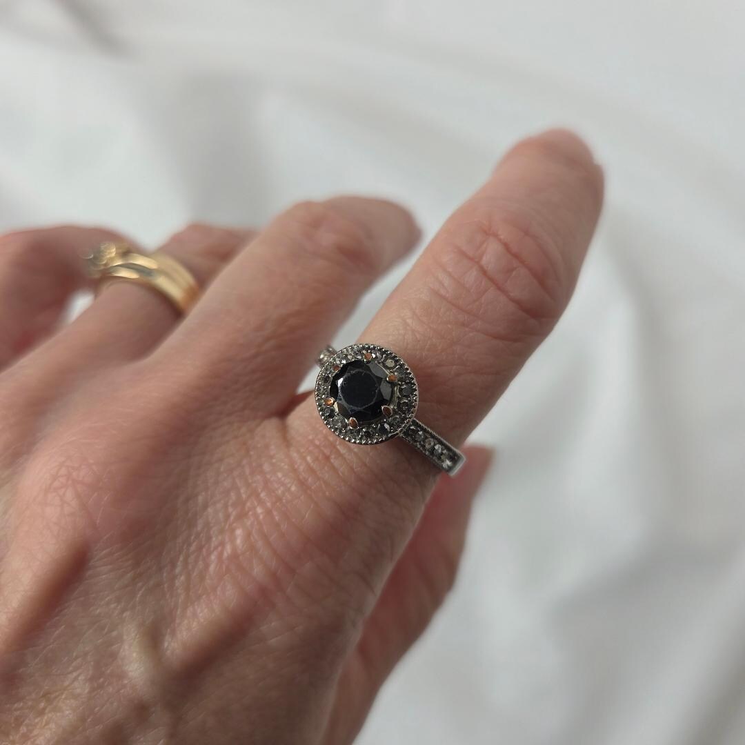 18K RGP Women's Crystal Round Stone Cocktail Ring Vintage 8.5 - Etsy