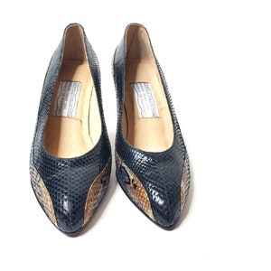 Reptile Collection Genuine Snakeskin Women&#39;s Heels Vintage 6 7