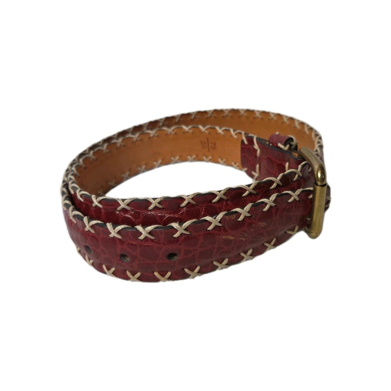 Jean Louis Fernandez Whipstitch Leather Belt Red France  display picture 1