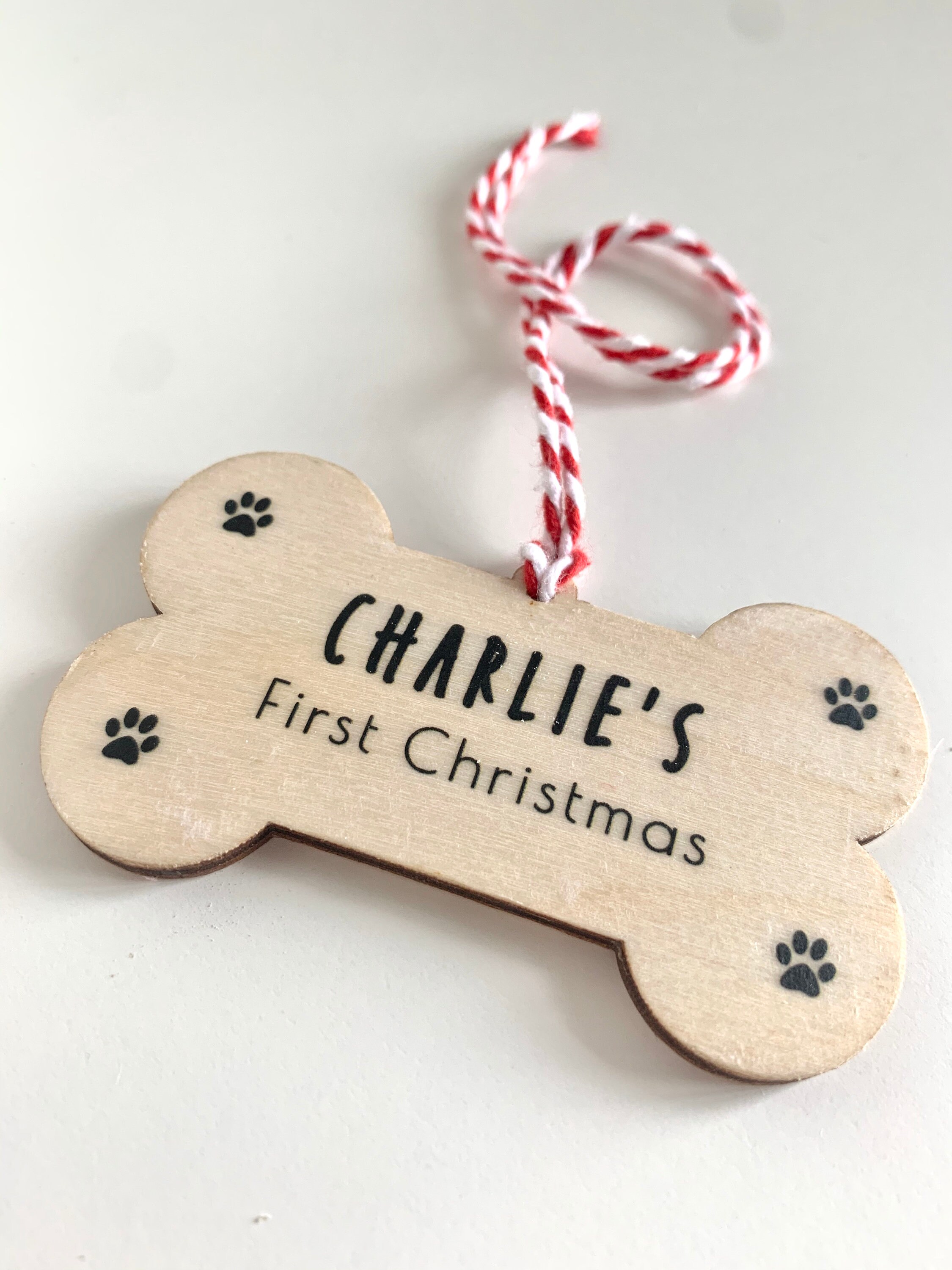 Personalised Dog Bone Wooden Christmas Tree Decoration Etsy UK