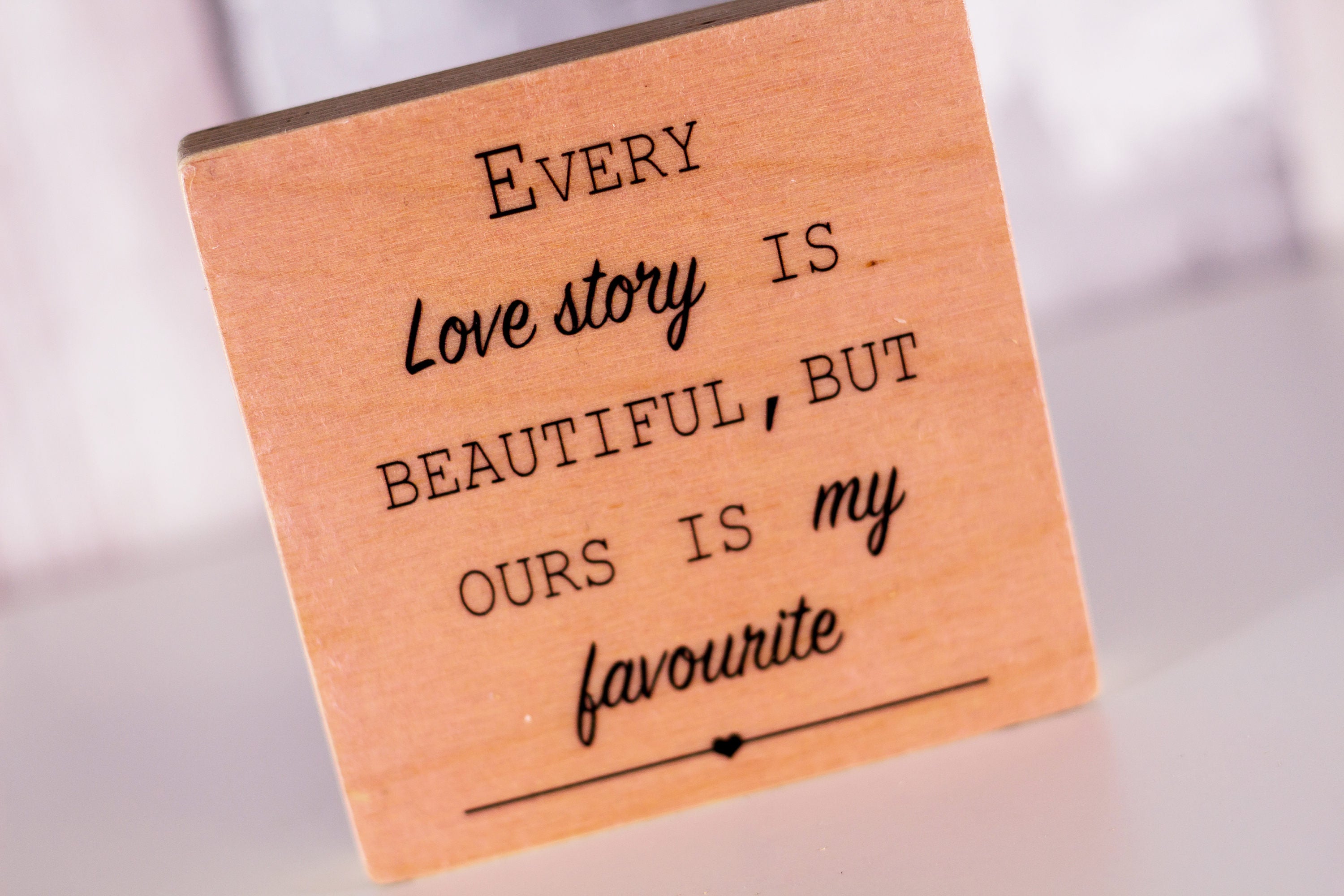 Wooden Quote Block Love Quote Freestanding Valentines Gift Etsy
