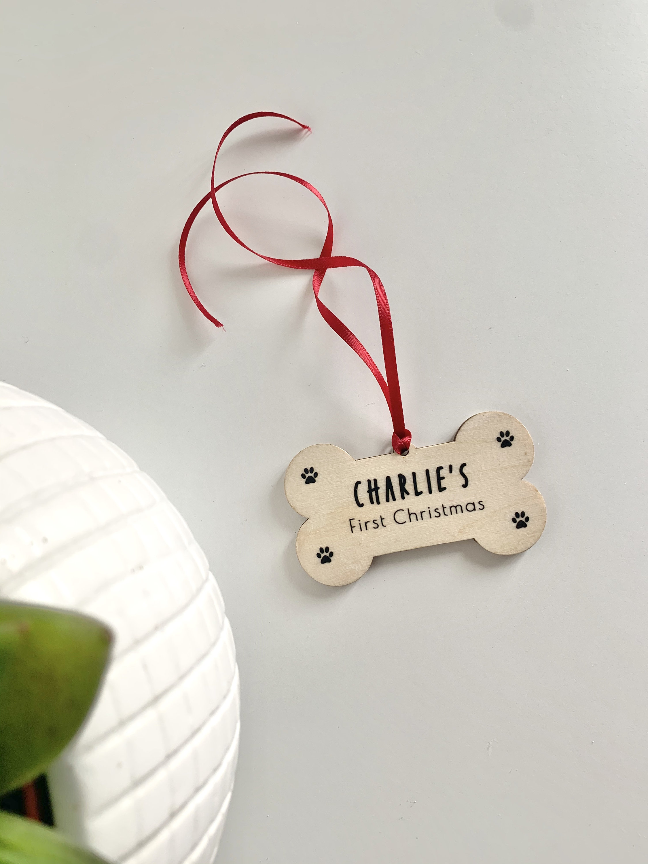 Personalised Dog Bone Wooden Christmas Tree Decoration Etsy UK