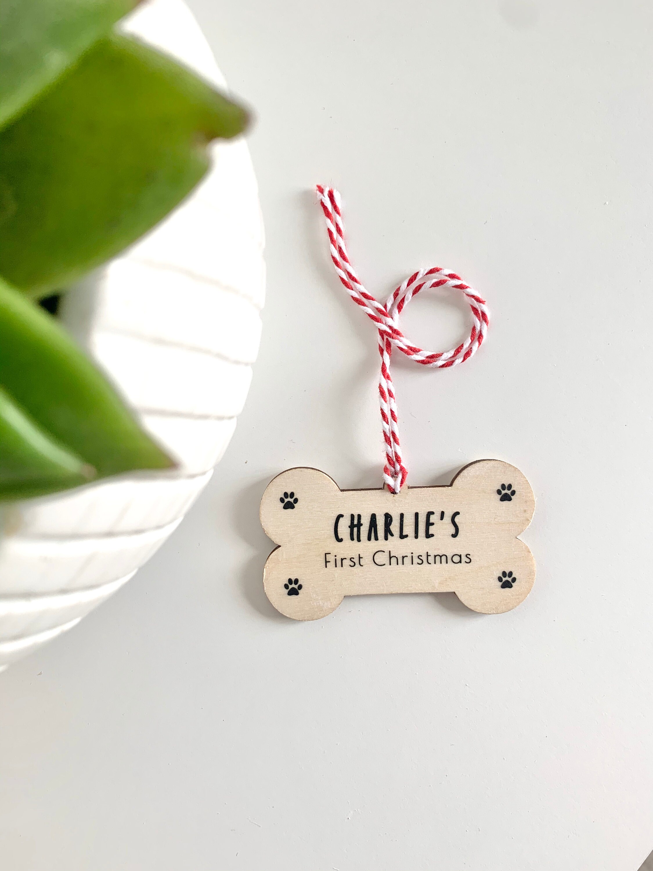 Personalised Dog Bone Wooden Christmas Tree Decoration Etsy UK