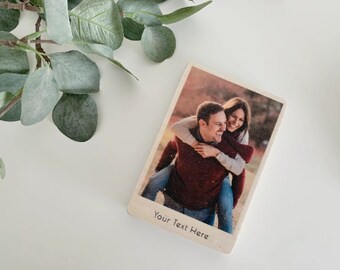 Personalised Wooden Photo Block With Text - Personalised With Your Photo & Message - Perfect For All Occasions - Home Decor - Photo Block