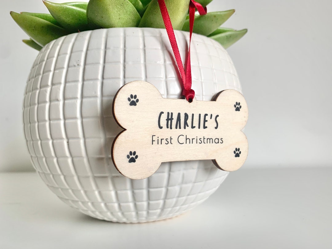 Personalised Dog Bone Wooden Christmas Tree Decoration Etsy UK