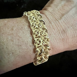 14K Yellow Gold Mesh Link Bracelet W/ Spring Ring Clasp 12.75 grams 7” long