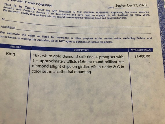 Vintage Solid 18K White Gold Diamond Split Engage… - image 6