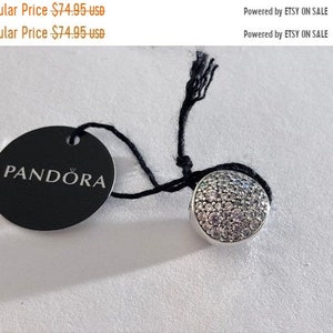 Pandora Sterling Silver Pavé Sphere Charm Clear CZ Bead New 797540Cz