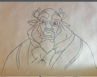 Original Disney Beauty And The Beast Animation Production Drawing 1991