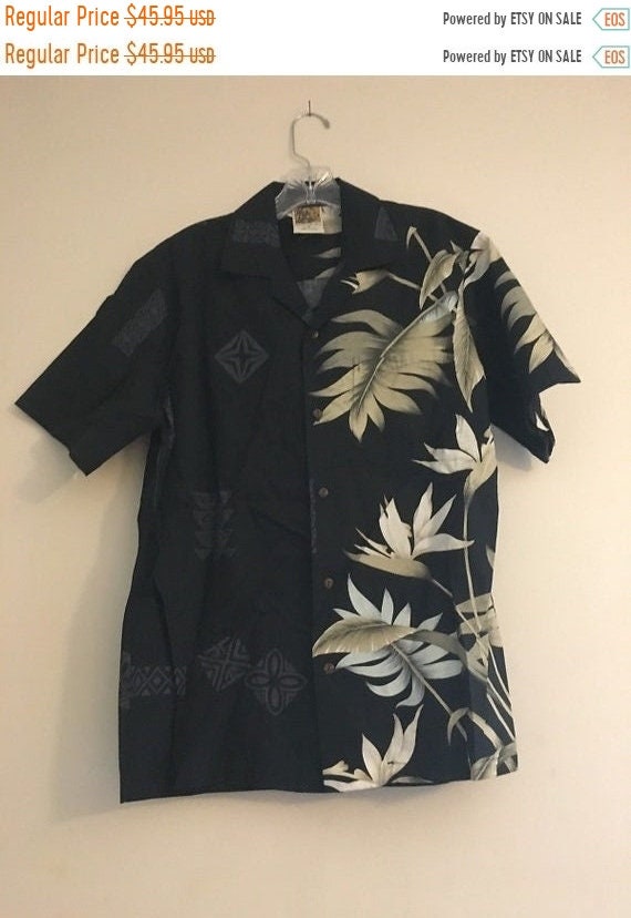 Vintage Winnie fashion Hawaiian Aloha Shirt Black 