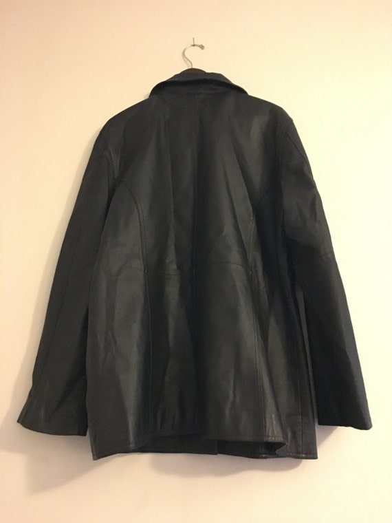 Jacqueline Ferrar Black Leather Ladies Jacket Coat Size XL TALL - Etsy
