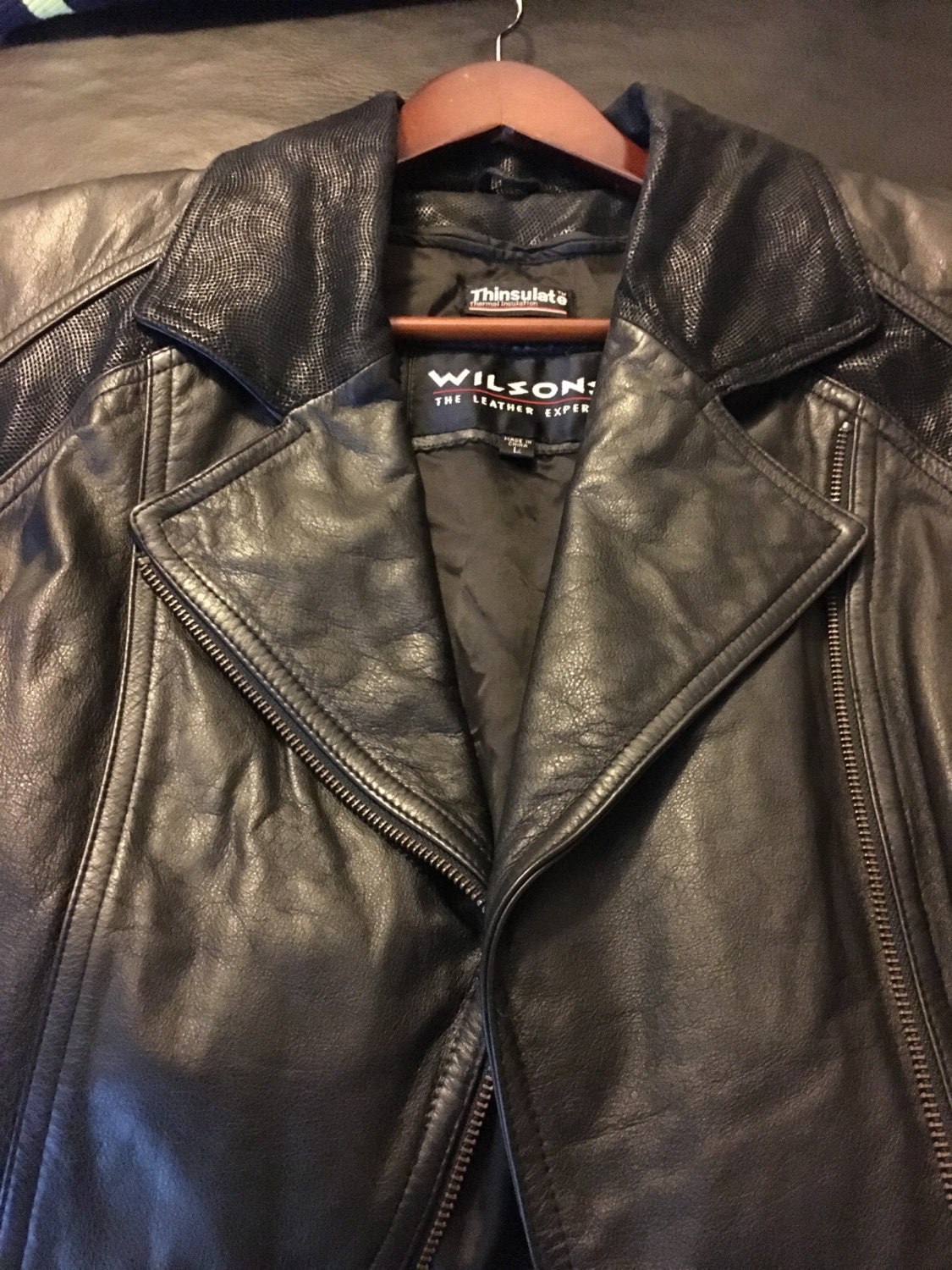 ON SALE Wilsons Black Leather Ladies Motorcycle Jacket Size | Etsy