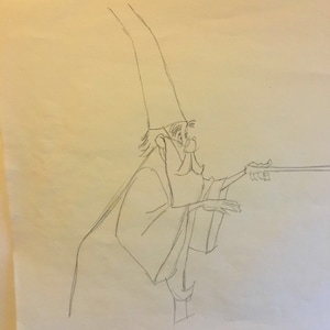 Original Disney The Sword In The Stone Animation Production Drawing Wizard Merlin 1963