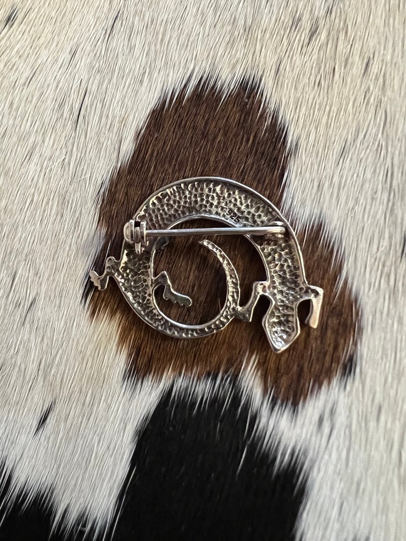Solid .925 Sterling Silver Native American Gecko … - image 2