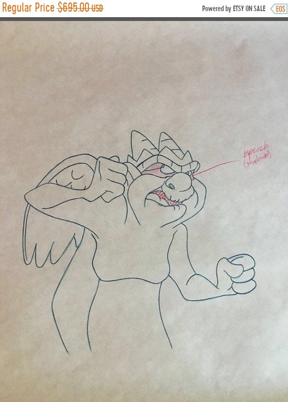 On Sale Original Disney Hunchback Of Notre Dame Laverne Animation Production Drawing 1996