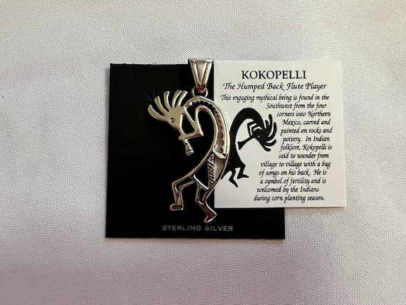 Southwest Flute Player Kokopelli Charm 3D Sterling Silver Southwest Flute Player Kokopelli Charm 3D Sterling Silver