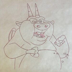 Original Disney Hunchback Of Notre Dame Hugo Animation Production Drawing 1996