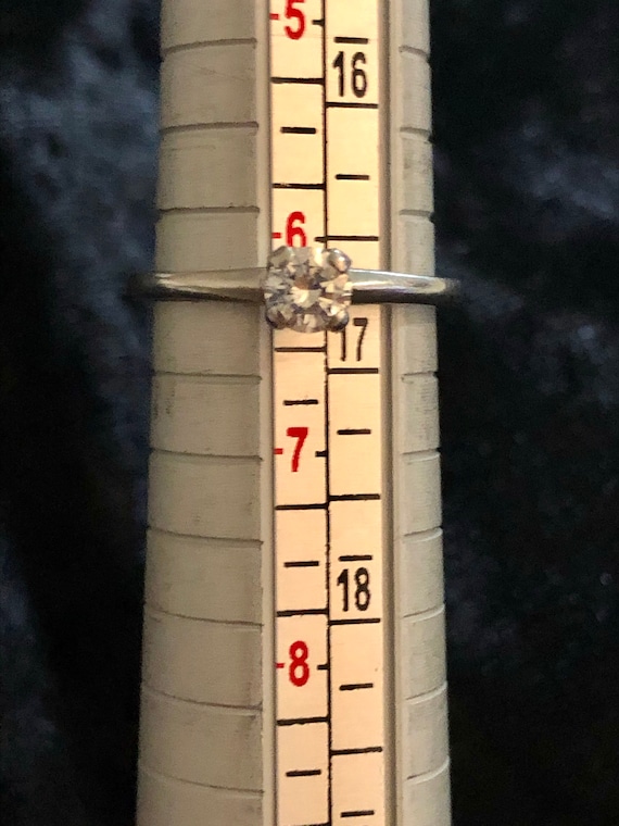 Vintage Solid 18K White Gold Diamond Split Engage… - image 5