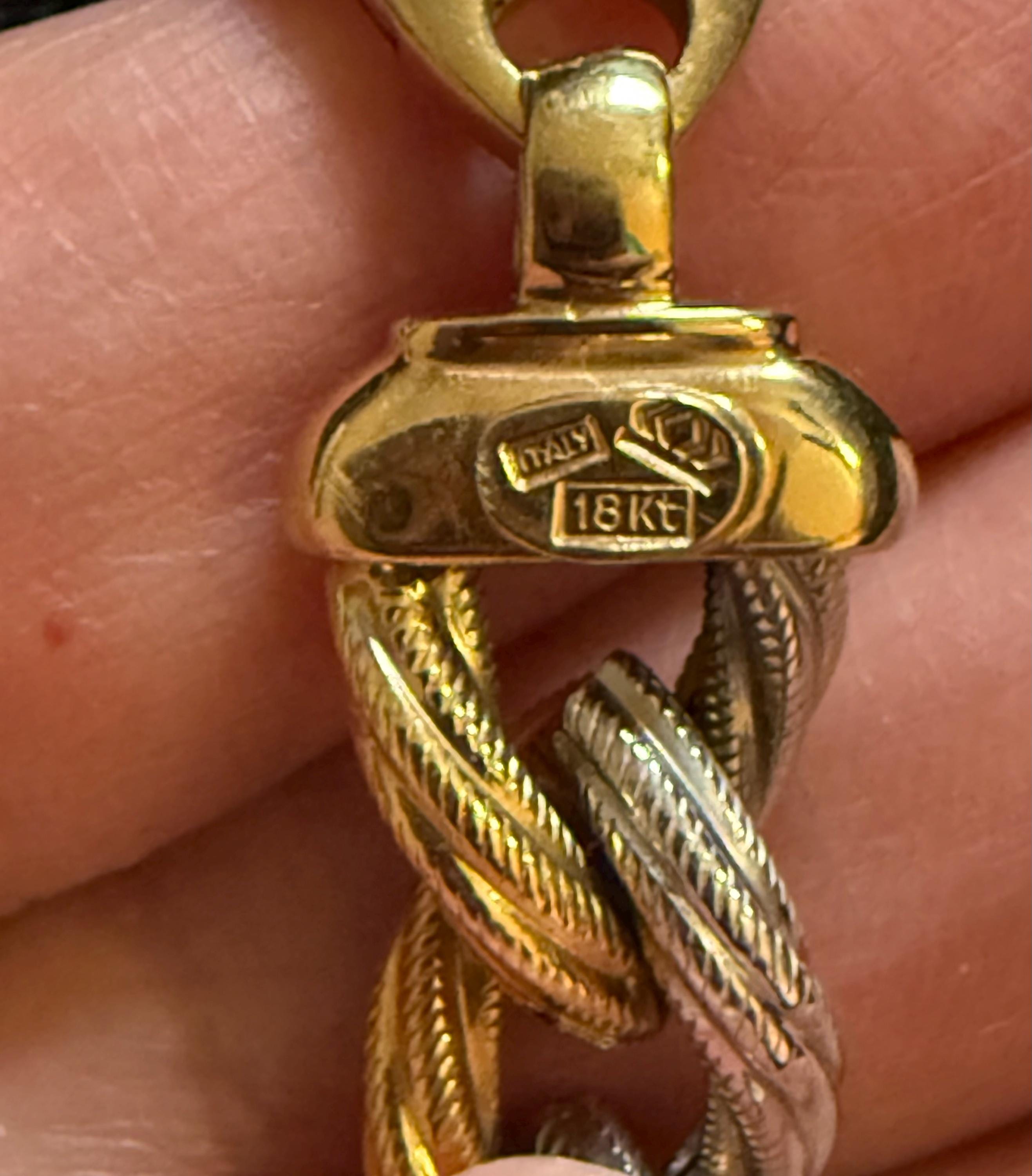 ヴィンテージ 18K イタリア製 ツートンゴールド ブレスレット 7インチ