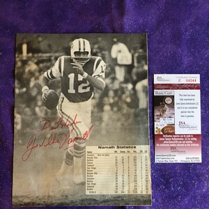 Joe Willie Namath Signed Photo JSA Certified Autograph Picture NY Jets 1969