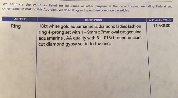 18k white gold, 1.5 carat oval aquamarine and dia… - image 7