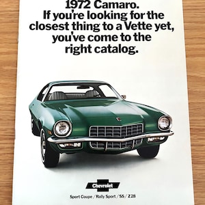 1972 Chevrolet Camaro Dealer Brochure: Z28 / Sport Coupe