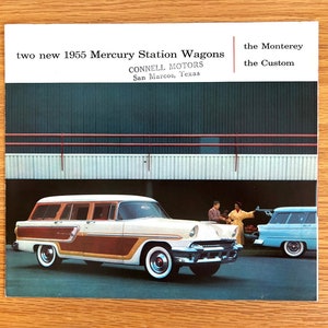 1955 Mercury Station Wagons - Original Dealer Sales Brochure - 8 1/2&quot; x 7 1/2&quot; with 6 pages