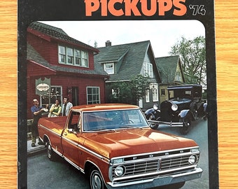 1974 Ford Pickups - F100 - F150 - F250 - F350 - 4 Wheel Drive - Original Dealer Showroom Sales Brochure - 8 1/2" x 11" - 16 pages